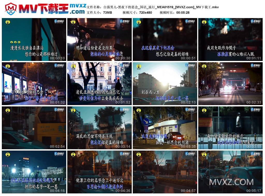 自强男儿-黑夜下的思念_国语_流行_MEA01519